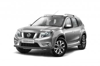 4 299 р. Защита переднего бампера (одинарная, Ø63 мм) Petroil Tuning Nissan Terrano D10 рестайлинг (2016-2022) (Серебристый (Искра))  с доставкой в г. Санкт‑Петербург. Увеличить фотографию 2