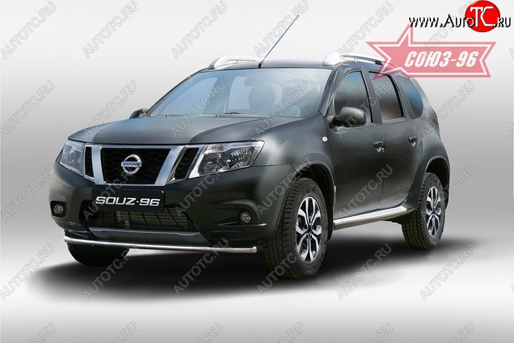 10 799 р. Защита переднего бампера одинарная Souz-96 (d42) Nissan Terrano D10 рестайлинг (2016-2022)  с доставкой в г. Санкт‑Петербург