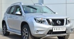 13 699 р. Защита переднего бампера (Ø42 мм волна, нержавейка) SLITKOFF Nissan Terrano D10 рестайлинг (2016-2022)  с доставкой в г. Санкт‑Петербург. Увеличить фотографию 4