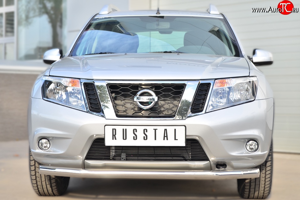 13 249 р. Одинарная защита переднего бампера диаметром 63 мм SLITKOFF Nissan Terrano D10 рестайлинг (2016-2022)  с доставкой в г. Санкт‑Петербург