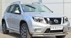 17 299 р. Защита порогов из круглой трубы диаметром 63 мм Russtal Nissan Terrano D10 дорестайлинг (2013-2016) (Защита порогов с со скосами на торцах (вариант 1))  с доставкой в г. Санкт‑Петербург. Увеличить фотографию 3