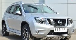 26 999 р. Широкая защита порогов SLITKOFF Nissan Terrano D10 дорестайлинг (2013-2016)  с доставкой в г. Санкт‑Петербург. Увеличить фотографию 4