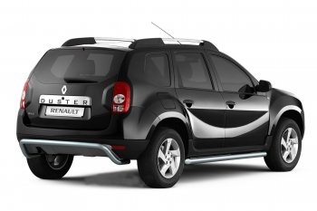 4 299 р. Защита заднего бампера Petroil Tuning (d51) Renault Duster HS рестайлинг (2015-2021) (Сталь с полимерным покрытием, цвет: Серебристый (Искра))  с доставкой в г. Санкт‑Петербург. Увеличить фотографию 2