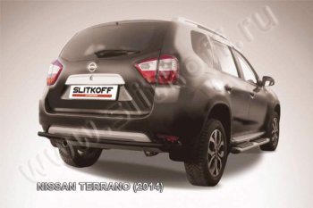 4 599 р. Защита задняя Slitkoff  Nissan Terrano  D10 (2013-2022) дорестайлинг, рестайлинг (Цвет: серебристый)  с доставкой в г. Санкт‑Петербург. Увеличить фотографию 1