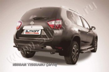 4 999 р. Защита задняя Slitkoff  Nissan Terrano  D10 (2013-2022) дорестайлинг, рестайлинг (Цвет: серебристый)  с доставкой в г. Санкт‑Петербург. Увеличить фотографию 1