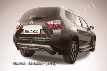 7 299 р. Защита задняя Slitkoff  Nissan Terrano  D10 (2013-2022) дорестайлинг, рестайлинг (Цвет: серебристый)  с доставкой в г. Санкт‑Петербург. Увеличить фотографию 1