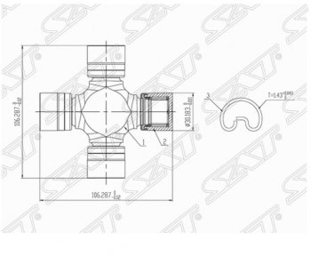 Крестовина карданного вала SAT INFINITI QX56 Z62 (2010-2013)