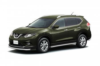 25 699 р. Защита порогов вогнутая из трубы Ø63 Petroil Tuning Nissan X-trail 3 T32 дорестайлинг (2013-2018) (Нержавеющая полированная сталь)  с доставкой в г. Санкт‑Петербург. Увеличить фотографию 2