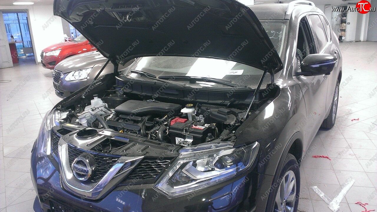 2 199 р. Упоры капота Russtal Nissan X-trail 3 T32 дорестайлинг (2013-2018)  с доставкой в г. Санкт‑Петербург