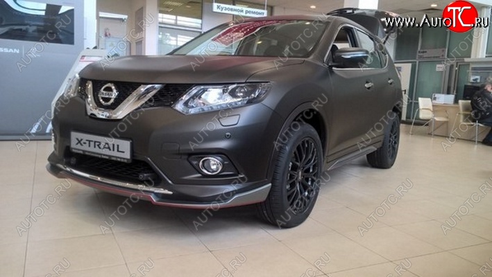 5 999 р. Накладка на передний бампер АвтоКрат Nissan X-trail 3 T32 рестайлинг (2017-2022) (Неокрашенная)  с доставкой в г. Санкт‑Петербург