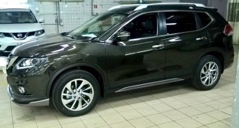 7 949 р. Пластиковые порожки АвтоКрат Nissan X-trail 3 T32 рестайлинг (2017-2022) (Неокрашенные)  с доставкой в г. Санкт‑Петербург. Увеличить фотографию 3