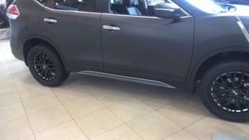 7 949 р. Пластиковые порожки АвтоКрат Nissan X-trail 3 T32 рестайлинг (2017-2022) (Неокрашенные)  с доставкой в г. Санкт‑Петербург. Увеличить фотографию 1