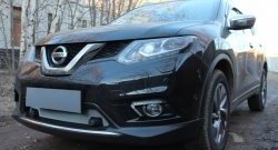 1 569 р. Сетка (под парктроник) на бампер Russtal (хром) Nissan X-trail 3 T32 рестайлинг (2017-2022)  с доставкой в г. Санкт‑Петербург. Увеличить фотографию 1