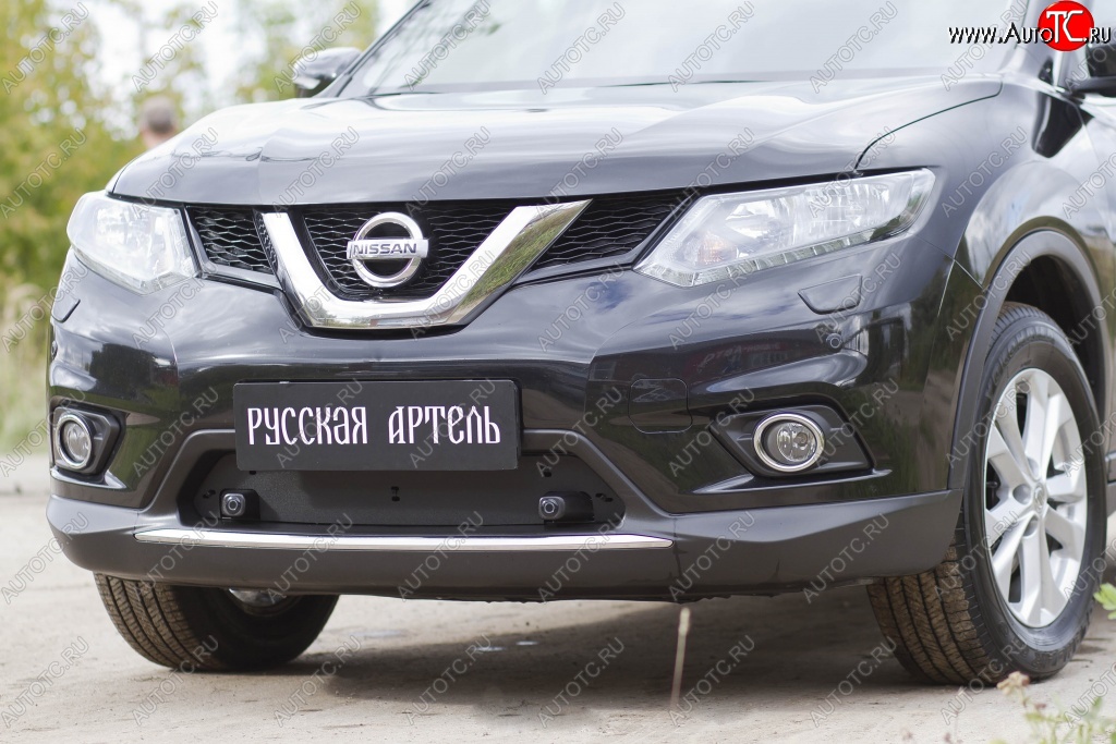 859 р. Зимняя заглушка решетки переднего бампера РА  Nissan X-trail  3 T32 (2013-2018) дорестайлинг  с доставкой в г. Санкт‑Петербург