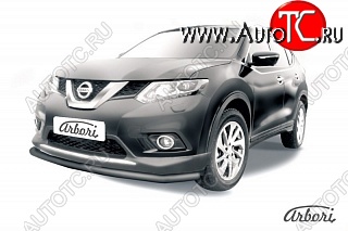 6 399 р. Защита переднего бампера Arbori (черная, 1 труба d57 mm). Nissan X-trail 3 T32 дорестайлинг (2013-2018)  с доставкой в г. Санкт‑Петербург