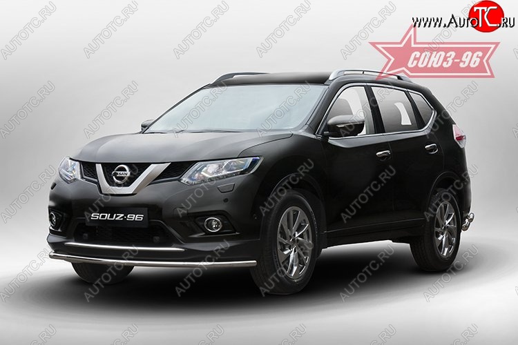 9 699 р. Защита переднего бампера одинарная Souz-96 (d42) Nissan X-trail 3 T32 дорестайлинг (2013-2018)  с доставкой в г. Санкт‑Петербург