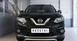 14 849 р. Защита переднего бампера (Ø42 мм волна, нержавейка) SLITKOFF Nissan X-trail 3 T32 дорестайлинг (2013-2018)  с доставкой в г. Санкт‑Петербург. Увеличить фотографию 1