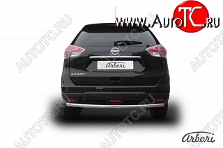 4 499 р. Защита заднего бампера Arbori (нержавейка, 1 труба d57 mm). Nissan X-trail 3 T32 рестайлинг (2017-2022)  с доставкой в г. Санкт‑Петербург