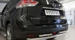 13 649 р. Защита заднего бампера (Ø63 и 42 мм, уголки, нержавейка) SLITKOFF Nissan X-trail 3 T32 рестайлинг (2017-2022)  с доставкой в г. Санкт‑Петербург. Увеличить фотографию 2