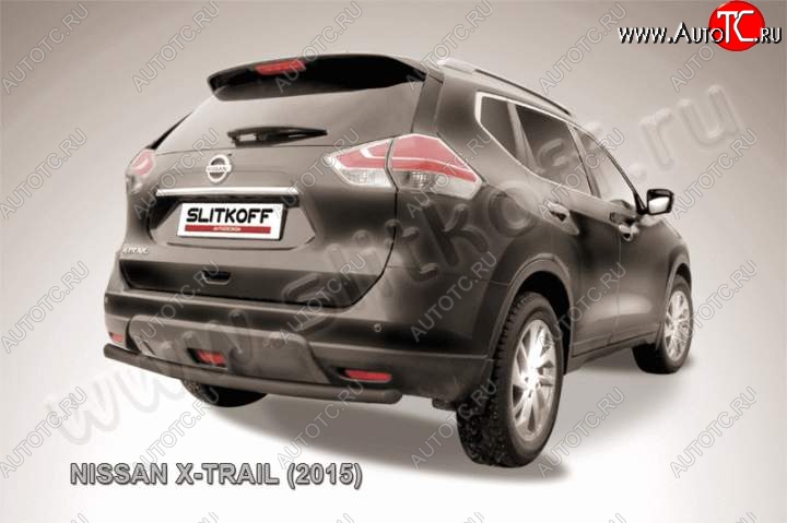 6 599 р. Защита задняя Slitkoff  Nissan X-trail  3 T32 (2017-2022) рестайлинг (Цвет: серебристый)  с доставкой в г. Санкт‑Петербург