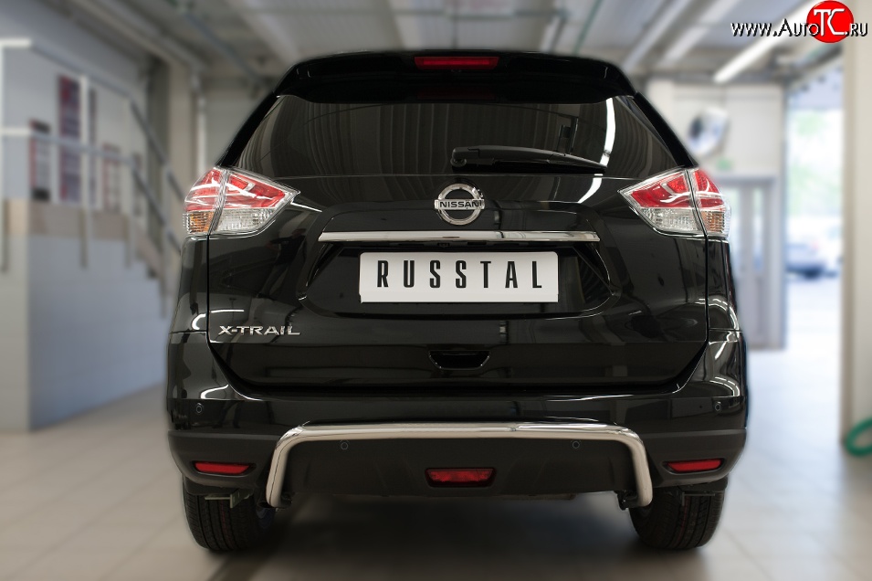 16 499 р. Защита заднего бампера (Ø42 мм волна, нержавейка) SLITKOFF  Nissan X-trail  3 T32 (2017-2022) рестайлинг  с доставкой в г. Санкт‑Петербург