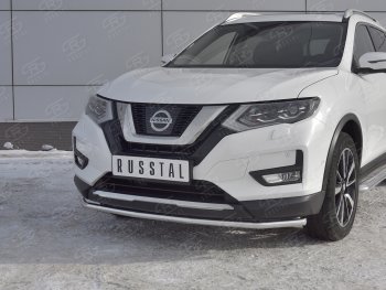 15 249 р. Защита переднего бампера (Ø42 мм, нержавейка) SLITKOFF Nissan X-trail 3 T32 дорестайлинг (2013-2018)  с доставкой в г. Санкт‑Петербург. Увеличить фотографию 4