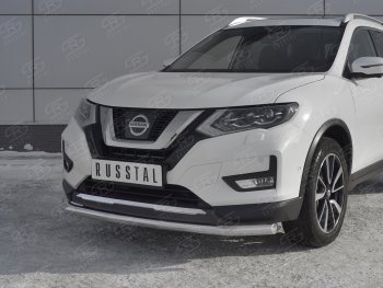 15 699 р. Защита переднего бампера (Ø63 мм, нержавейка) SLITKOFF Nissan X-trail 3 T32 дорестайлинг (2013-2018)  с доставкой в г. Санкт‑Петербург. Увеличить фотографию 4