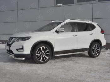 24 999 р. Защита переднего бампера (Ø63 мм с клыками, нержавейка) SLITKOFF  Nissan X-trail  3 T32 (2013-2018) дорестайлинг  с доставкой в г. Санкт‑Петербург. Увеличить фотографию 2