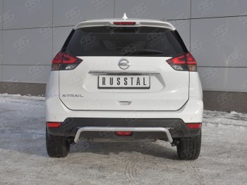 10 399 р. Защита заднего бампера (Ø42 мм волна, нержавейка) Russtal Nissan X-trail 3 T32 рестайлинг (2017-2022)  с доставкой в г. Санкт‑Петербург. Увеличить фотографию 1