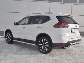 10 399 р. Защита заднего бампера (Ø42 мм волна, нержавейка) Russtal Nissan X-trail 3 T32 рестайлинг (2017-2022)  с доставкой в г. Санкт‑Петербург. Увеличить фотографию 2