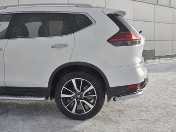 16 699 р. Защита заднего бампера (Ø63 мм уголки, нержавейка) SLITKOFF Nissan X-trail 3 T32 рестайлинг (2017-2022)  с доставкой в г. Санкт‑Петербург. Увеличить фотографию 3