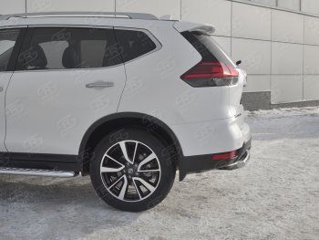 15 699 р. Защита заднего бампера (Ø63 мм, нержавейка) SLITKOFF  Nissan X-trail  3 T32 (2017-2022) рестайлинг  с доставкой в г. Санкт‑Петербург. Увеличить фотографию 3