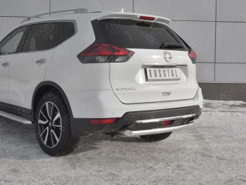 15 699 р. Защита заднего бампера (Ø63 мм, нержавейка) SLITKOFF  Nissan X-trail  3 T32 (2017-2022) рестайлинг  с доставкой в г. Санкт‑Петербург. Увеличить фотографию 4