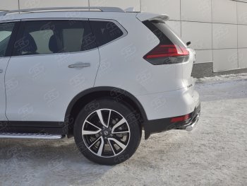 18 449 р. Защита заднего бампера (Ø63 и 42 мм , нержавейка) RUSSTAL Nissan X-trail 3 T32 рестайлинг (2017-2022)  с доставкой в г. Санкт‑Петербург. Увеличить фотографию 3