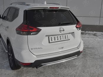 1 649 р. Защитная накладка заднего бампера Russtal Nissan X-trail 3 T32 рестайлинг (2017-2022) (Зеркальная поверхность)  с доставкой в г. Санкт‑Петербург. Увеличить фотографию 2