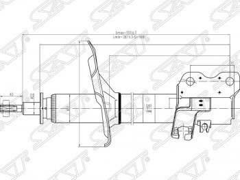 3 479 р. Правый амортизатор передний SAT  Nissan X-trail  1 T30 (2000-2003) дорестайлинг  с доставкой в г. Санкт‑Петербург. Увеличить фотографию 1