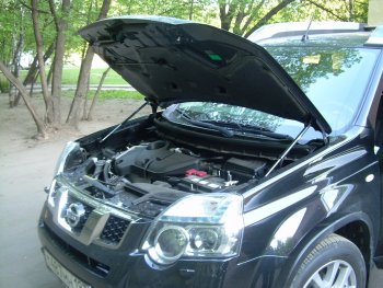 2 199 р. Упоры капота Russtal Nissan X-trail 2 T31 рестайлинг (2010-2015)  с доставкой в г. Санкт‑Петербург. Увеличить фотографию 1