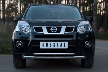 12 499 р. Защита переднего бампера (2 трубы Ø63 и 42 мм, нержавейка) Russtal Nissan X-trail 2 T31 рестайлинг (2010-2015)  с доставкой в г. Санкт‑Петербург. Увеличить фотографию 3