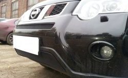 1 469 р. Нижняя сетка на бампер Russtal Nissan X-trail 2 T31 рестайлинг (2010-2015) (черная)  с доставкой в г. Санкт‑Петербург. Увеличить фотографию 1