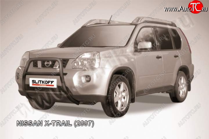 15 949 р. Кенгурятник d57 высокий Nissan X-trail 2 T31 дорестайлинг (2007-2011) (Цвет: серебристый)  с доставкой в г. Санкт‑Петербург