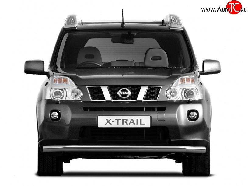 6 399 р. Одинарная защита переднего бампера диаметром 63 мм Petroil Tuning Nissan X-trail 2 T31 дорестайлинг (2007-2011)  с доставкой в г. Санкт‑Петербург