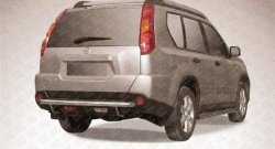 7 899 р. Одинарная защита заднего бампера из трубы диаметром 57 мм Slitkoff  Nissan X-trail  2 T31 (2007-2011) дорестайлинг (Цвет: нержавеющая полированная сталь)  с доставкой в г. Санкт‑Петербург. Увеличить фотографию 1