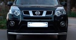 Защита переднего бампера (Ø63 мм, нержавейка) Russtal Nissan X-trail 2 T31 рестайлинг (2010-2015)