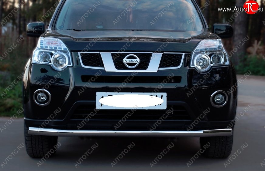 11 999 р. Защита переднего бампера (Ø63 мм, нержавейка) Russtal  Nissan X-trail  2 T31 (2010-2015) рестайлинг  с доставкой в г. Санкт‑Петербург