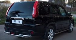 16 599 р. Защита заднего бампера (2 трубы Ø63, нержавейка) SLITKOFF  Nissan X-trail  2 T31 (2010-2015) рестайлинг  с доставкой в г. Санкт‑Петербург. Увеличить фотографию 4