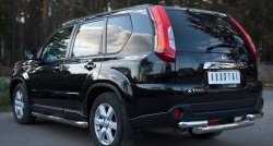 17 649 р. Защита заднего бампера (2 трубы Ø76, нержавейка) SLITKOFF  Nissan X-trail  2 T31 (2010-2015) рестайлинг  с доставкой в г. Санкт‑Петербург. Увеличить фотографию 4