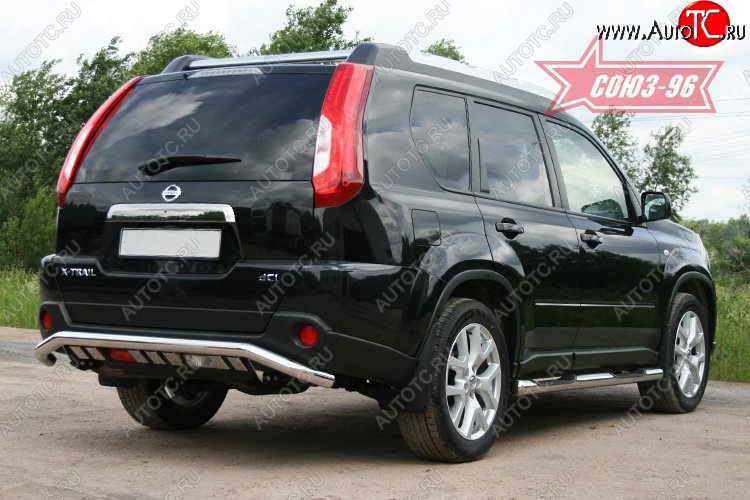 16 244 р. Защита заднего бампера Souz-96 (d60 с элементами из профиля) Nissan X-trail 2 T31 рестайлинг (2010-2015)  с доставкой в г. Санкт‑Петербург