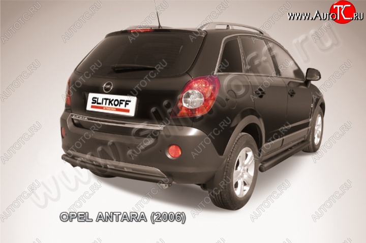 5 999 р. Защита задняя Slitkoff  Opel Antara (2006-2010) (Цвет: серебристый)  с доставкой в г. Санкт‑Петербург