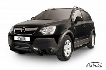 13 679 р. Защита переднего бампера Arbori (низкая, черная, 1 труба d57 mm). Opel Antara (2006-2010)  с доставкой в г. Санкт‑Петербург. Увеличить фотографию 1