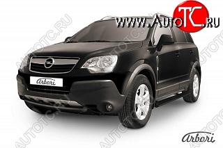 5 399 р. Защита переднего бампера Arbori (низкая, черная, 1 труба d57 mm).  Opel Antara (2006-2010)  с доставкой в г. Санкт‑Петербург